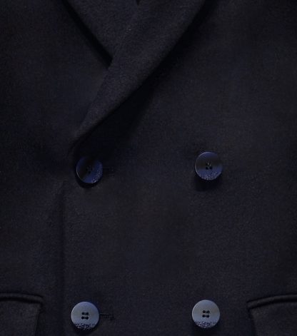 navy double breast wool overcoat zoom