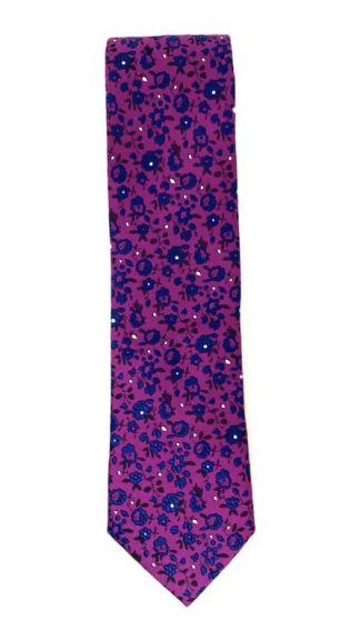 Fuschia Floral Patterned Tie