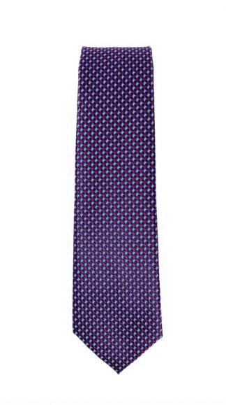 burgundy and navy patterned tie