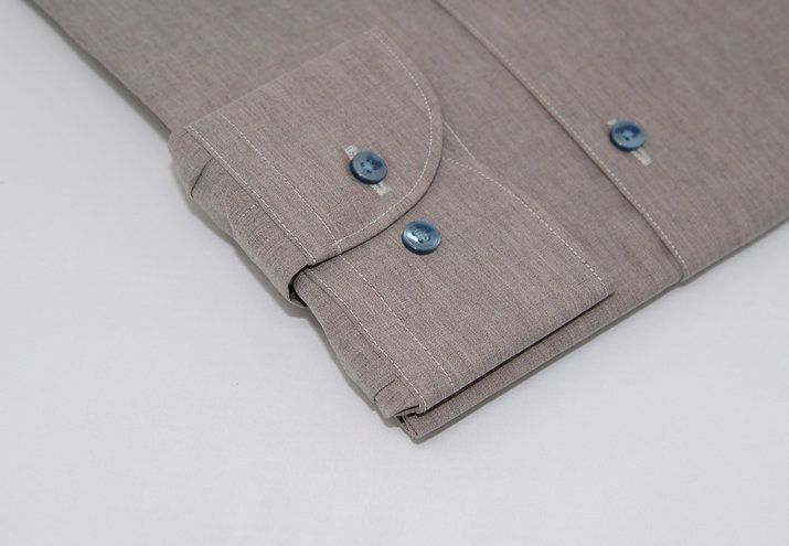 Taupe brown dress shirt sleeve