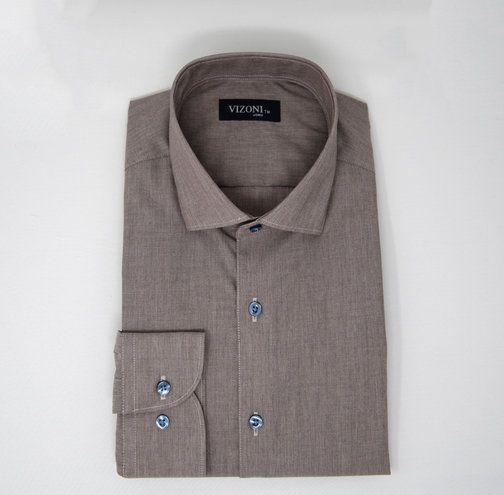 Taupe brown dress shirt
